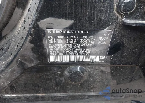 2018 Honda Hr-V Ex-L from USA, damaged, VIN 3CZRU6H71JM729696